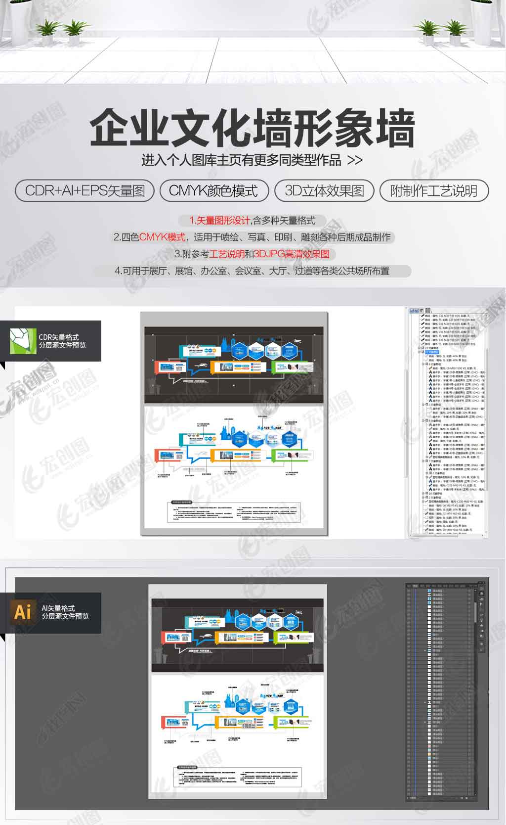 对话框创意蓝色企业宣传文化墙立体宣传栏形象墙设计图